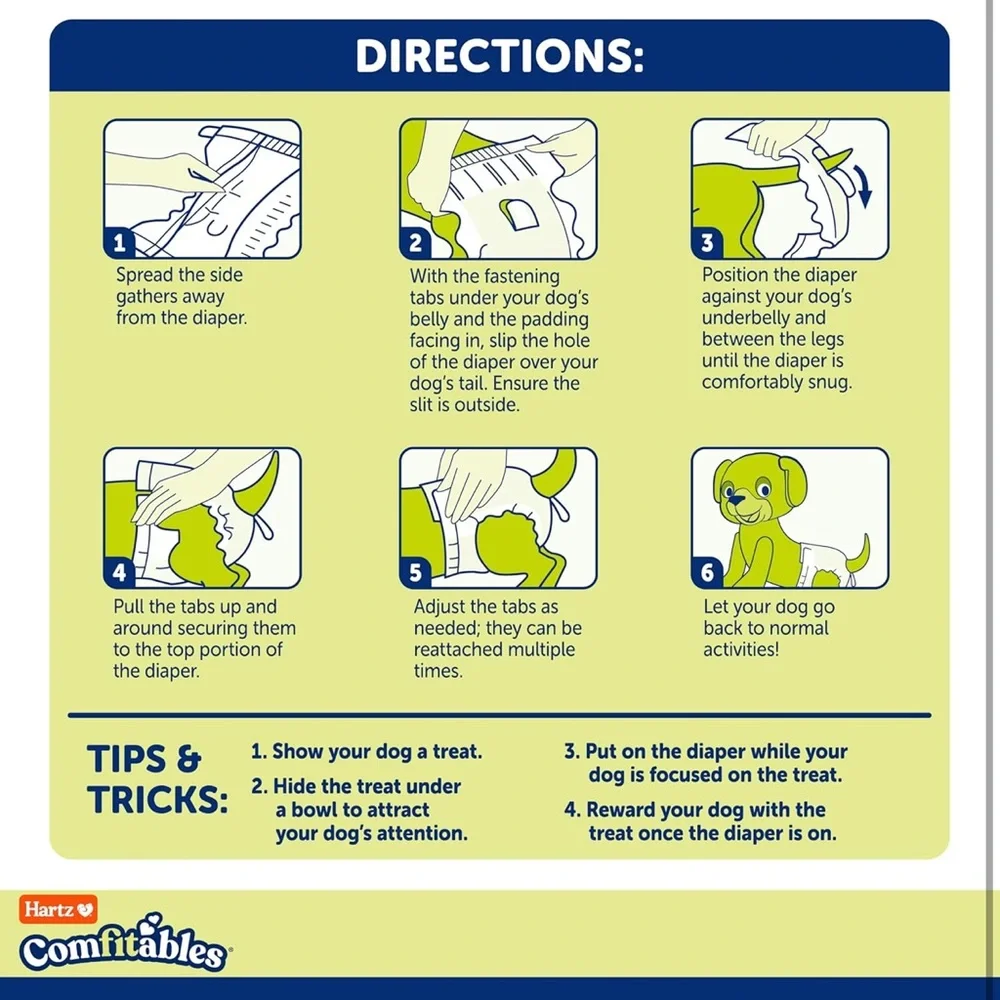 Hartz Disposable Dog Diapers, Size S 36 count, Comfortable & Secure Fit, Put On